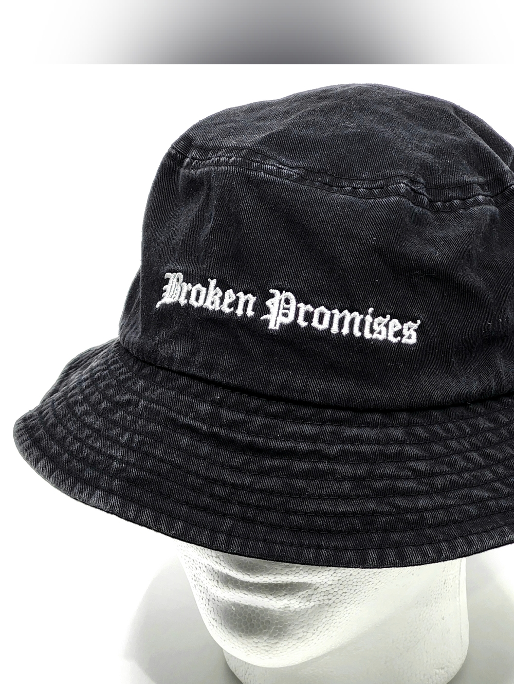 Broken Promises Black Bucket Hat - Embroidered Logo - One Size